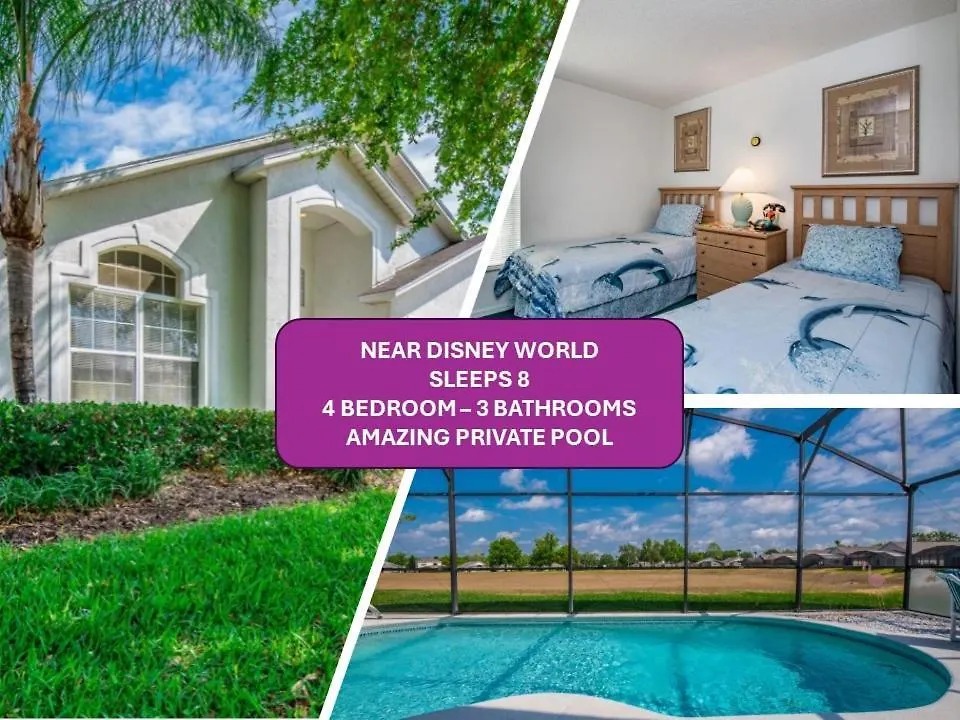 Near Disney World 4 Bd 3 Bt Home With Private Pool Davenport